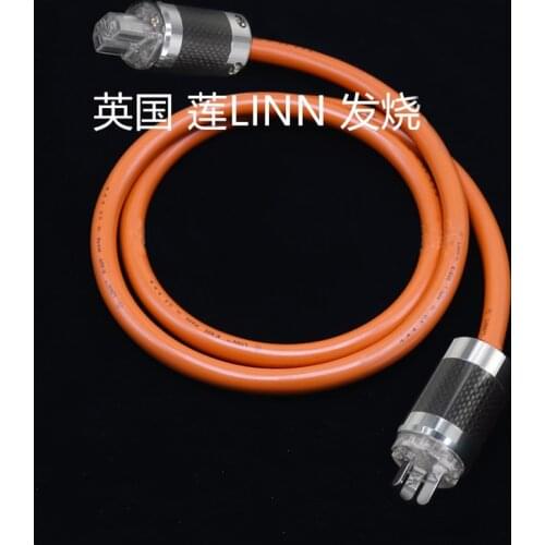 Hi end UK LINN K-800 Fever Audio AC Power cable 6N Pure Copper Power Amplifier HIFI Power wire of Carbon Fiber plug