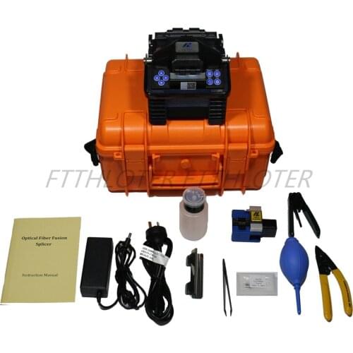ALK-88 Fiber Optic Splicing Machine Optical Fusion Splicer Device Tool Kits French Portuguese Spanish English