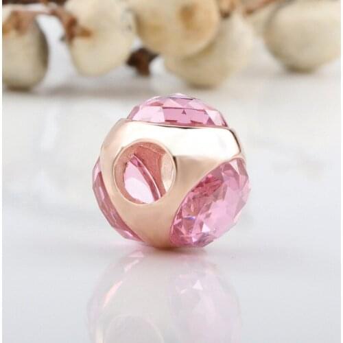 Authentic 925 Sterling Silver Beads New Rose Gold Fashion Cat 's-eye Beads Fit Original Pandora Bracelet For Women Diy Jewelry