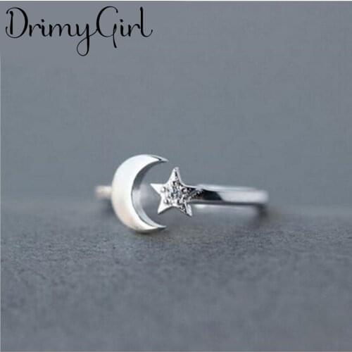 Boho Gothic New Crystal Moon Star Rings For Women Men Jewelry Birthday Gift Romantic Wedding Engagement Drop Shipping