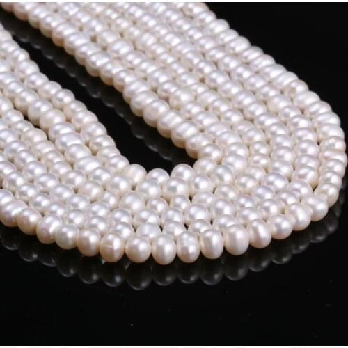 Freshwater Potato-shaped White Pearl Loose Beads 5-6 Mm For DIY Bracelet Earring Necklace Sewing Craft Jewelry Accessory