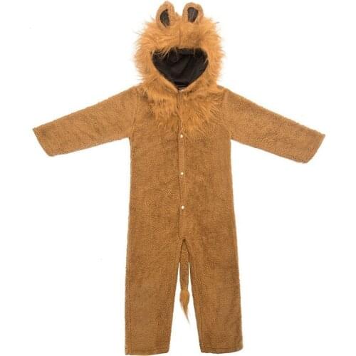 Children Boy Girls Christmas Party Cosplay Plush Animal Lion Costume Role Play One-piece
