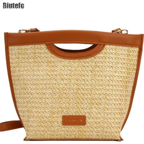 Designer Brand Luxury Women Bag 2021 Luxury Handbag Summer Shopper Bolso Paja Green Shoulder Woven Fashion Boho Bag Straw Negro