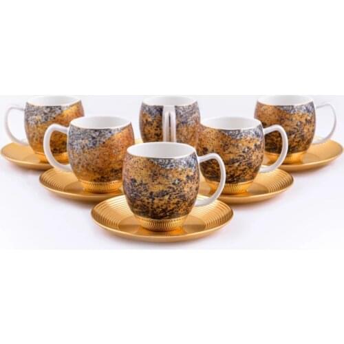 DESIGN 12 Pieces LUX Coffee Cup Set Cup Sets Mug Coffee Mug Cup Espresso Cups Set 6 Persons in Different Colors Style Products