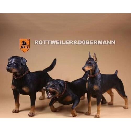 Mr.Z 1/6 Scale Simulation Animal dog German Rottweiler Dog Model Toys Gift Model F 12" Action Figure Scene Car Decoration