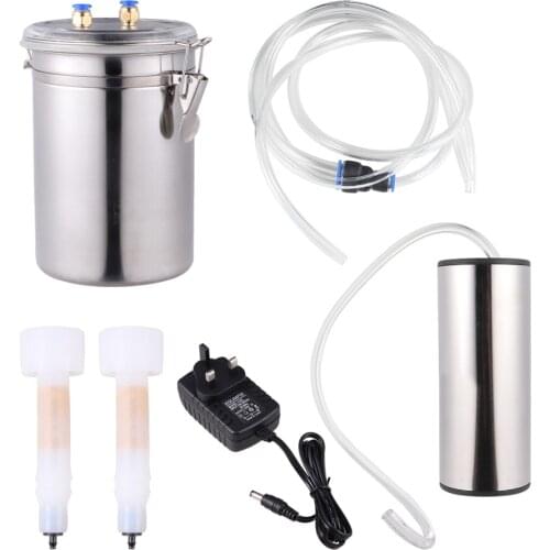 2L Electric Milking Machine Goat Sheep Stainless Steel Bucket Suction Vacuum Pump Household Milker Milking Machines (UK Plug)