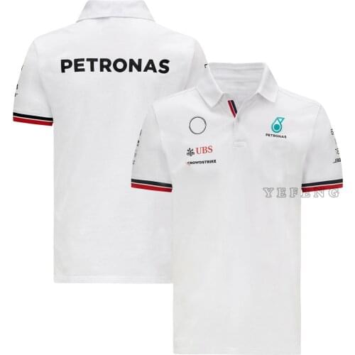 2021 Season Polo Lapel For AMG Petronas Motorsport F1 Team Racing GP Mens Breathable Casual Short Sleeve T-Shirt Summer Car Fan