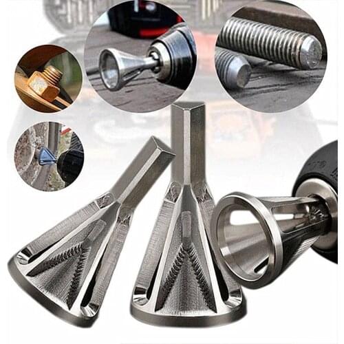 1PCS Deburring External Chamfer Tool Stainless Steel Remove Burr Drill Bit for Repair Damaged Bolt Drilling Power Tools Fitting