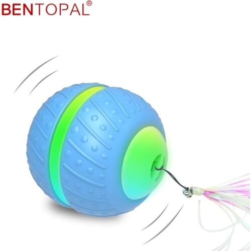 BENTOPAL--Interactive Cat Toys for Indoor Cats Smart Robotic Ball Toy with Motion Activated USB Rechargeable (Cat Ball)