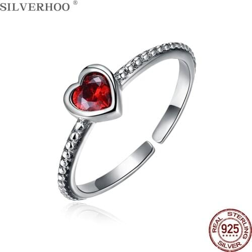 SILVERHOO Ring For Women 925 Sterling Silver Plant Pattern Girl Fine Anniversary Jewelry Send Girlfriend Gift Hot Sale 2021
