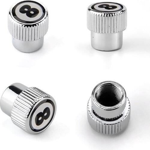 Car Tire Valve Caps Black 8 Styling Wheel Tyre Airtight Valve Stem Cap For Alfa Romeo Accessories Dustproof Protector Auto Cover