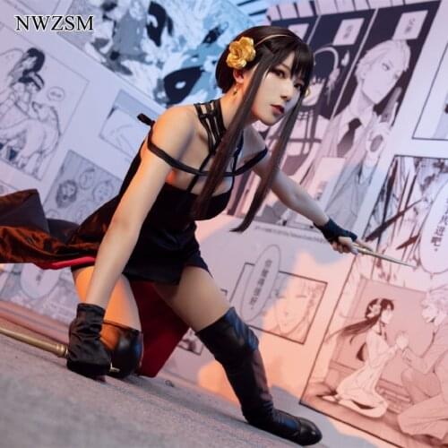SPYxFAMILY Yor Forger cosplay Princess thorn professional killer Black dress up party