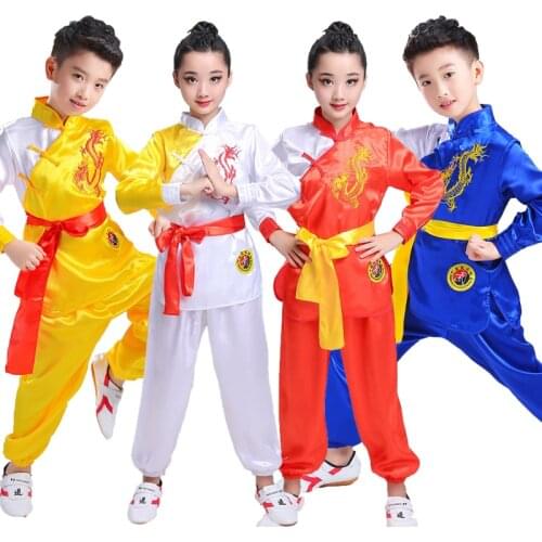 Girl Chinese kung fu Costume for Kid China Traditional Wushu Uniform Suit for Girl Kung Fu Suit Boy Performance Kungfu Set