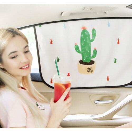 Magnetic Curtain In The Car Window Sunshade Cover Cartoon Universal Side Window Sunshade UV Protection For Kid Baby Children