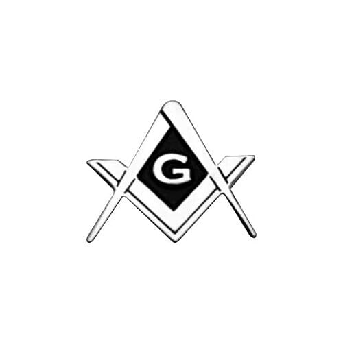 Masonic Lapel Pins Silver Compass And Sqaure G Enamel Brooch Gifts Badges With Butterfly Clutch,15mm