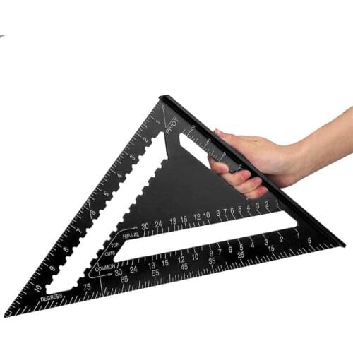 Angle Ruler Metric Aluminum Alloy Triangular Measuring Ruler Woodwork Speed Square Triangle Angle Protractor