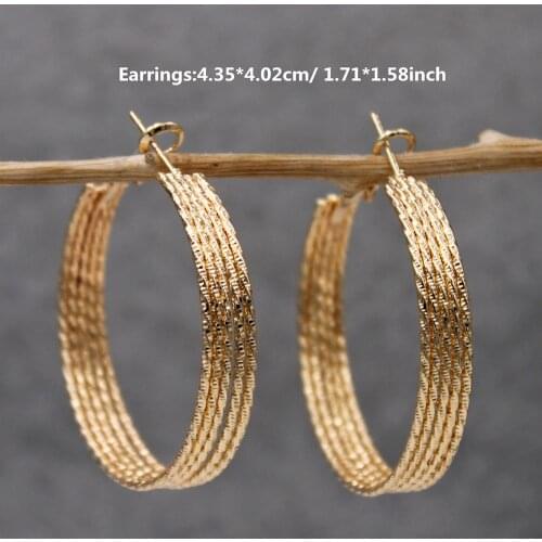 Trendy Fashion Round hip hop Rock Hoop Earrings for Womens Gold Plated Earrings Fashion Jewelry Accessories wedding party