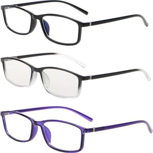 Men Women Classic Rectangle Frame Anti Blue Light Radiation Computer Glasses Plain Glasses