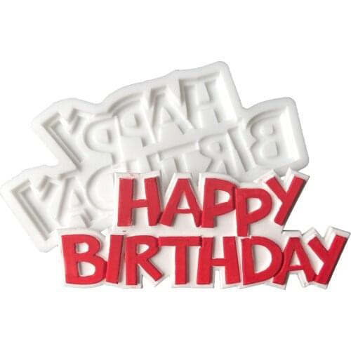 Aouke New happy birthday Silicone Mold DIY Fondant Cake Mould Chocolate Fudge Tools Baking Tools A072