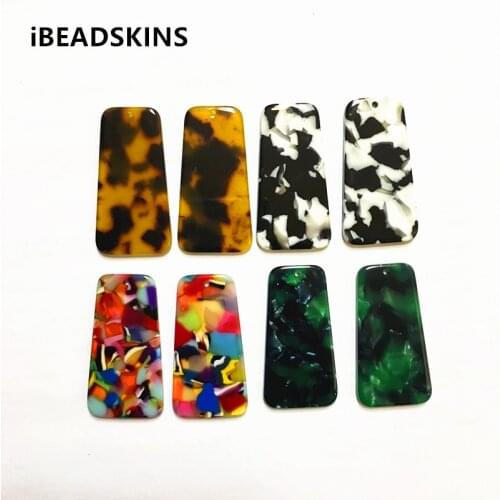 New arrival! 37x20mm 50pcs/lot acetic acid marble texture Trapezoid-shape charms for earring/Jewelry DIY making(As shown)-1