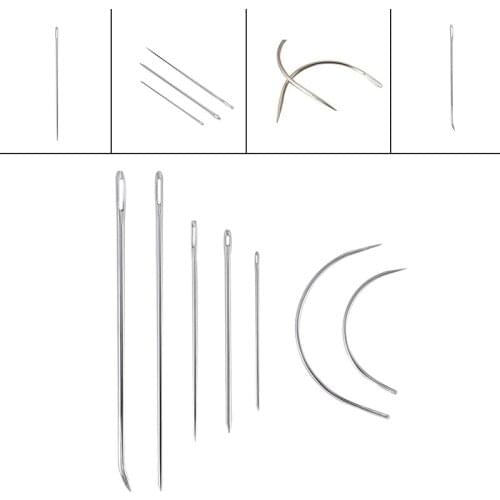 Upholstery Carpet Leather Canvas Repair Curved DIY Leather Hand Sewing Stainless Steel Pin Stitch Needles Kit 7pcs