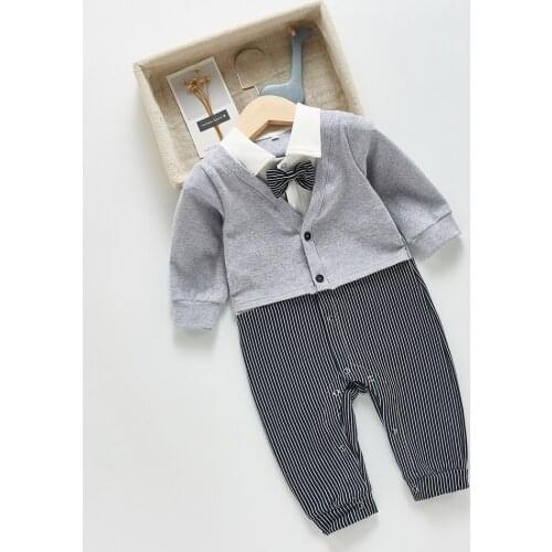 Autumn New Kids Boys Gentelemen Style Long Sleeve Jumpsuit