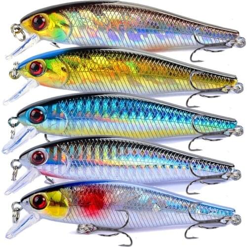 1pcs fishing lures minnow crank 85mm 9.2g artificial 3D eyes Hard Bait Crankbait Wobblers with treble hooks Fishing Tackle