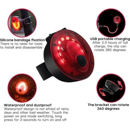 New Bike Light Taillight Waterproof Riding Rear Light Led Usb Chargeable Mountain Bike Cycling Light Tail-lamp Bicycle Lights