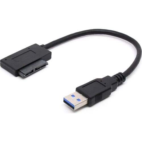 USB 3.0 to Slimline Sata 7+6 13pin Adapter Cable for Laptop CD DVD Rom Optical Drive Cable