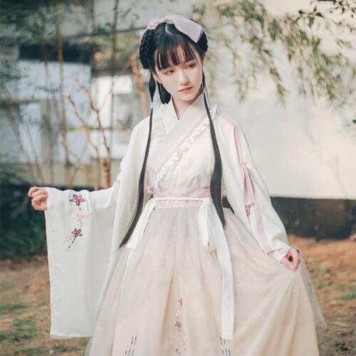 Chinese style embroidery Cos Loli Cosplay Girl Lolita Dress Sweet Cute printing preppy style princess Kawaii Girl op dress