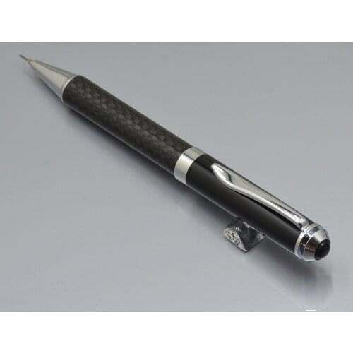 High quality black carbon fiber 2B mechanical pencil school Office stationery Promotion write ballpoint Pens Gift