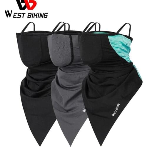 WEST BIKING Cycling Headwear Summer Bandana Running Face Cover Sports Scarf With Activated Carbon Filter Protection Equipment