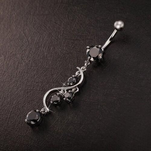 Jewelry Belly Button Navel Barbell Ring Super Sexy Shiny Cubic Zirconia Dangle Bikini