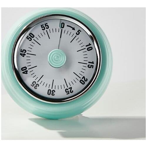 Women Candy Color Mechanical Kitchen Timer Magnet Round Shape 60 Minutes Novelty Countdown Cooking Clock Alarm Time Reminder