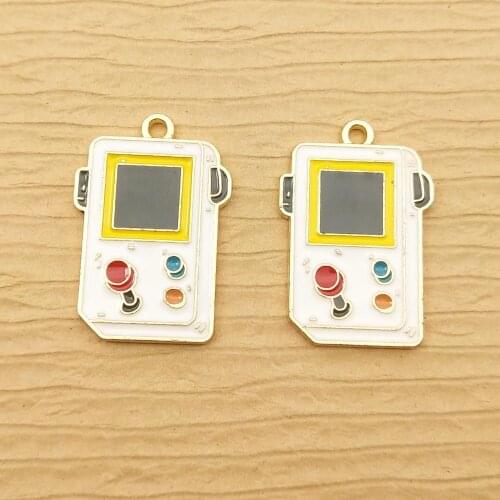 10pcs 17x25mm enamel game machine charm for jewelry making fashion earring pendant bracelet charm necklace charms diy finding