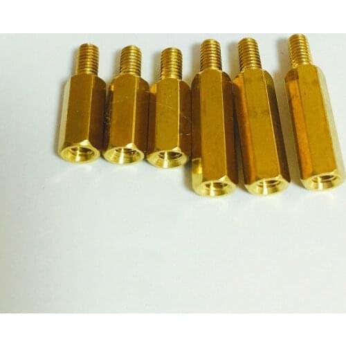 10PCS Single Head Hexagonal Copper Pillar Isolated Column / Support Column M4*5/6...50mm