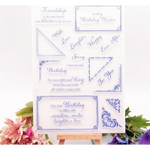 14.5x21cm Birthday wishes transparent seal clear stamps silicone seal TPR roller stamps DIY scrapbook album / card production