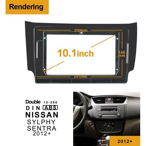 2/1Din Car DVD Frame Audio Fitting Adaptor Dash Trim Facia Panel 10.1inch For NISSAN SYLPHY SENTRA 2012-2017Double Radio Player