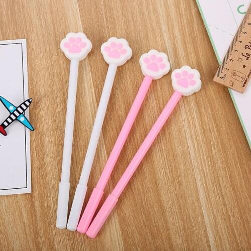 2Pcs/lot Cute Cat Claw Gel Pens Creative Cartoon Pink Writing Handles for Girl Gift Kawaii Office Stationery School Supplies