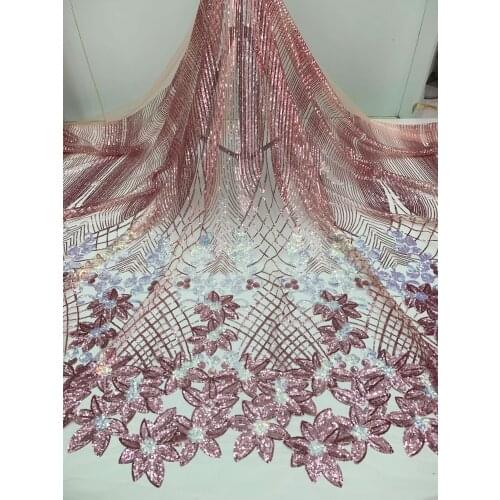 2020 High Quality French Tulle Mesh Milk Silk Lace Fabrics Latest African Luxury Sequins Lace Fabrics For Nigerian Wedding Party