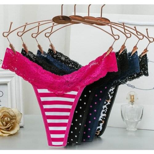 4pcs Panties Womens Underwear Sexy Seamless Thong Printed Lace G-string Leopard Lingerie Ropa Interior Mujer Dropshipping c