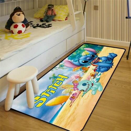 80x160cm Disney Baby Play Mat Lilo & Stitch Floor Mats Anti Slip Mat Cartoon 3D Carpet Bathroom Door Living Room Rug