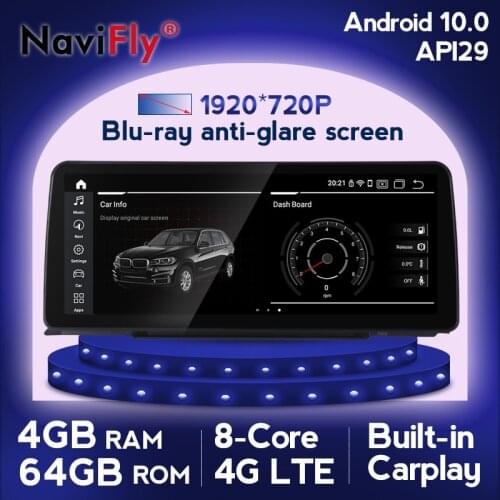 NaviFly 12.3" Qualcomm 8 core Android 10.0 Car multimedia gps player for 3 Series F30 F31 F34/4 Series F32 F33 F36 4G LTE DSP