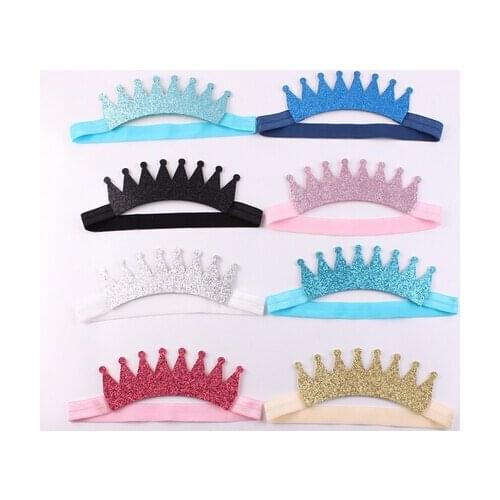Free Shipping!20pcs/lot 2016 New kids girls Glitter Crown Headbands Birthday Crown Girls Hair Accessories