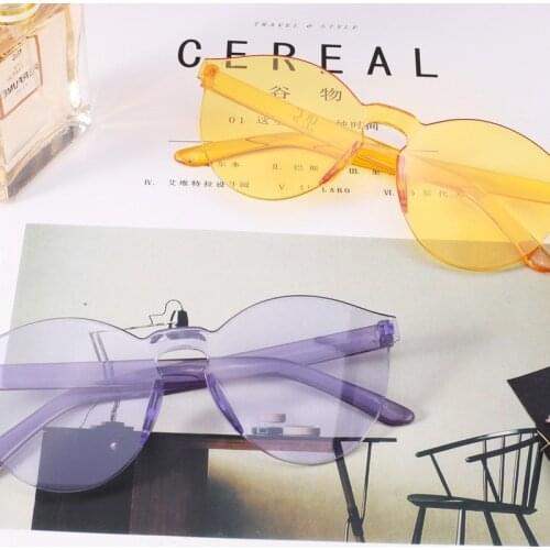 Frameless Jelly Transparent Sunglasses for Women Ladies Fashion Candy Color Glasses Cool Lightweight Eyewear