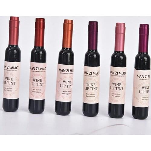 Wine Red Bottle Shape Lipgloss Korean Style Gloss Lip Base Moisturizer Liquid Lip Makeup Lipstic Gloss Shimmer Tearing For I3K8