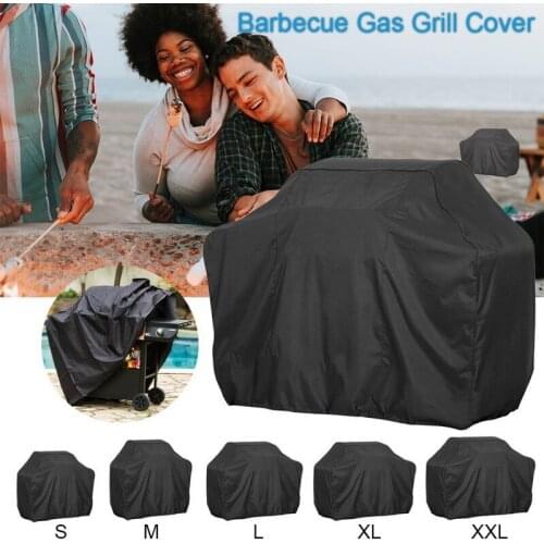 BBQ Cover Waterproof Outdoor Anti Dust Grill Cover Garden Yard Rain Protector For BBQ Accessories Black Barbecue Grill Cover
