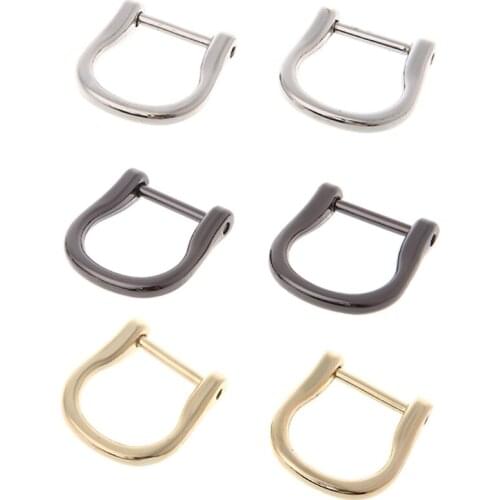 D0LF 1.8cm Screw Dee D Ring Buckle Clasp DIY Leather Handbag Strap Belt Luggage Craft