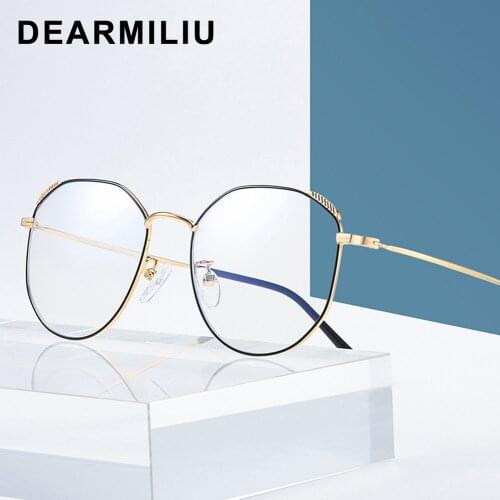 DEARMILIU Oval Rose Gold Frame Anti Blue Light Blocking Glasses led Computer Reading Glasses Radiation-resistant Gaming Eyewear