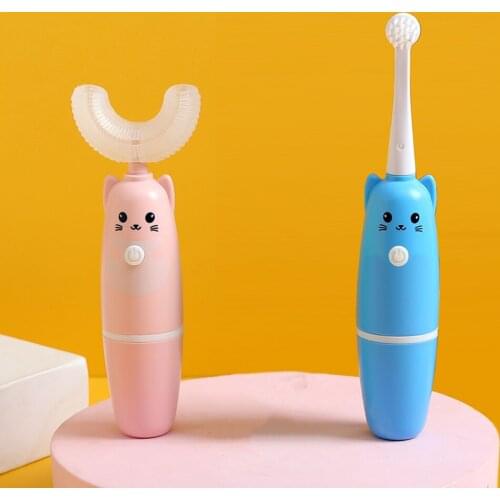 Child Toothbrush Electric Automatic Ultrasonic U-Shaped Kids Battery Operation Brush Personal Care Home Appliances